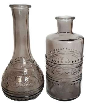 Vase mit Ornamenten 14,5 cm, rauchschwarz - 4