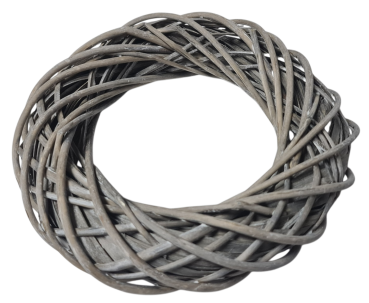 Preview: Weidekranz aus echten Weidezweigen in White Washed mit abnehmbarem Zinkeinsatz