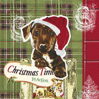 Weihnachtsservietten: Doggy christmas, Winterservietten