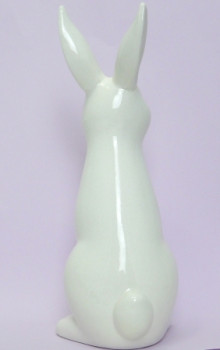 Osterdekoration - Ein eleganter, weißer Hase. Osterdeko 5