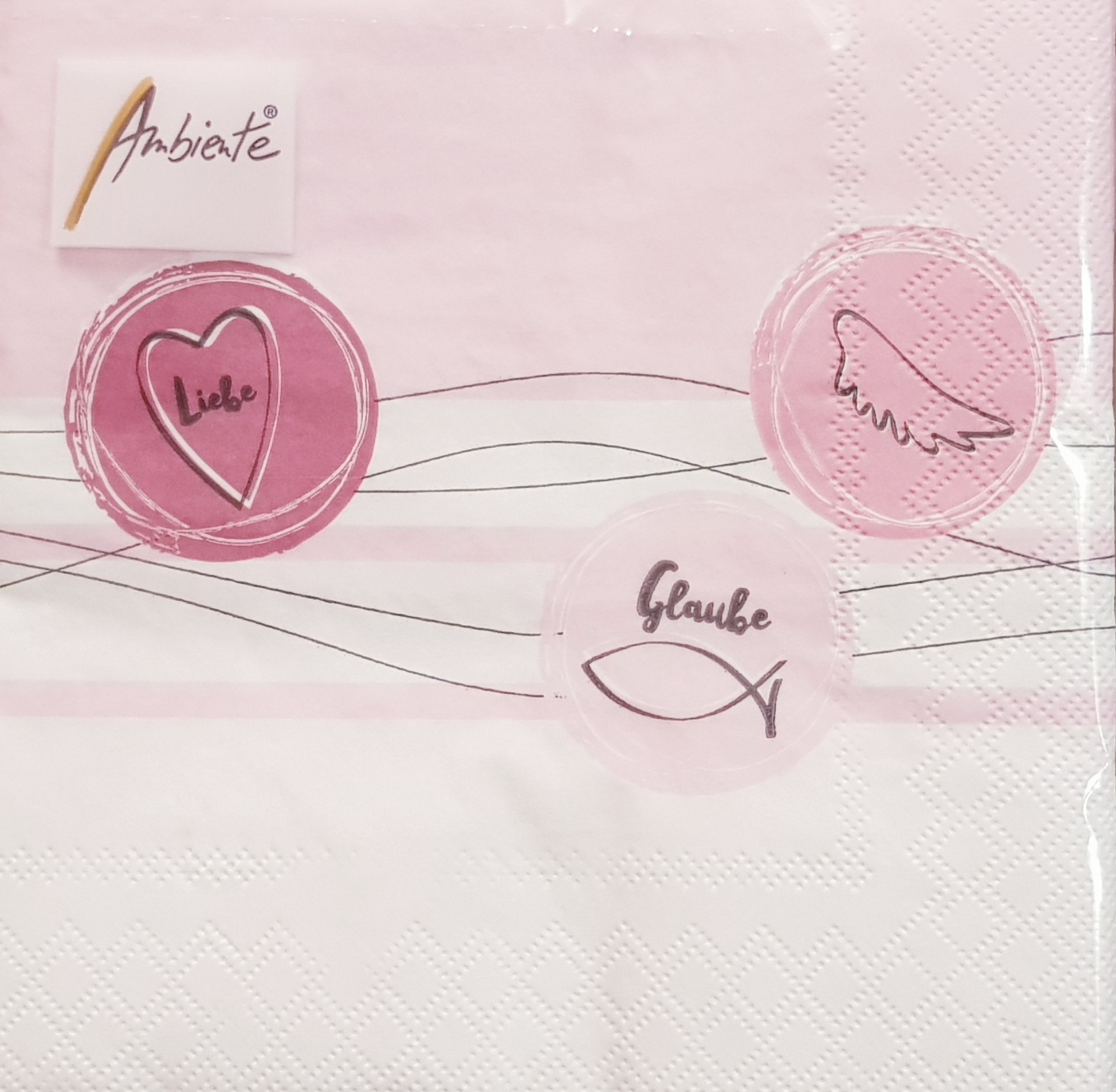 Servietten Glaube Liebe Hoffnung Rosa Kommunion Konfirmation Taufe