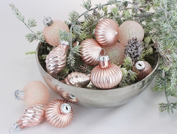 Glasornamente In Rosa Weihnachtsdeko