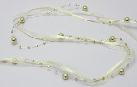 1m 5m 10m 20m 100m Perlenband Schleifenband Satinband Perlen gold silber Satin 