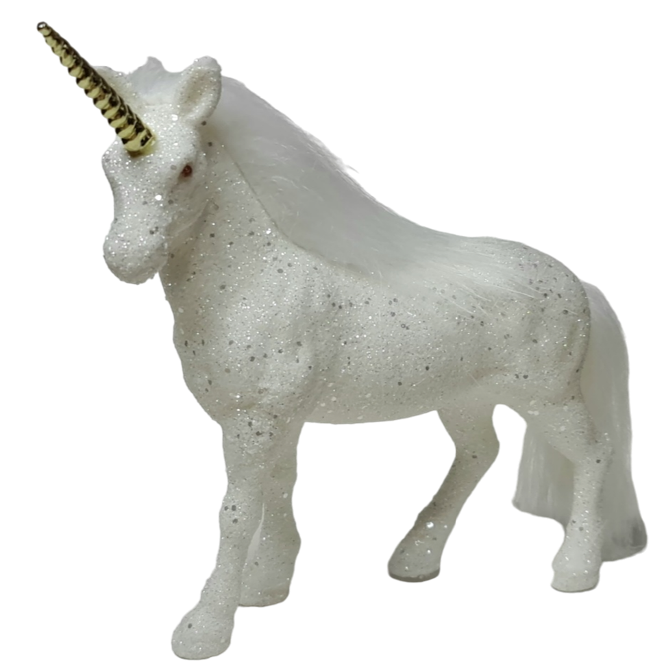 Einhorn in der Farbe Weiß mit Glitzer