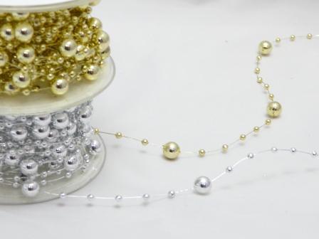 Perlenband Tischdekoration Dekoband cremeweiß Hochzeit Perlen 3mm 3 Meter 