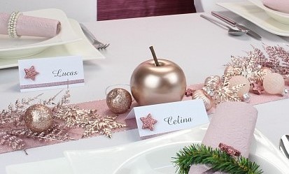 Dekoartikel - kleine Glitzeräpfel in den Farben weiß oder rosegold