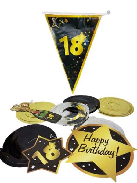 10 m Wimpel-Girlande zum 18-ten Geburtstag - 1