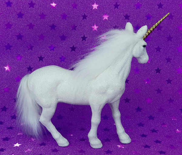 Einhorn in der Farbe Weiß mit Glitzer - 2 Einhorn in der Farbe Weiß mit Glitzer - 2