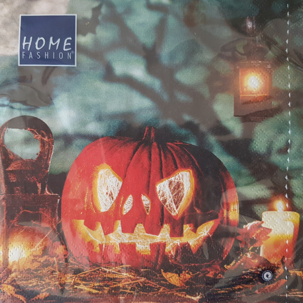 Servietten "Halloween" - mit Kürbis-Gesicht - 1