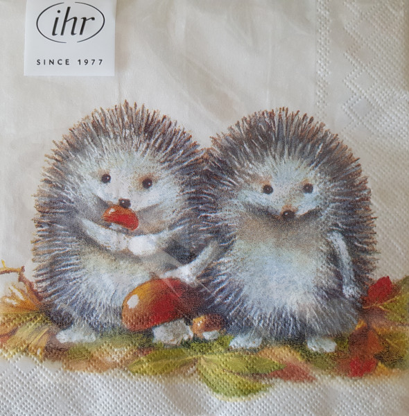 Servietten "Igel" - welcome little friends creme - 1 Servietten "Igel" - welcome little friends creme - 1
