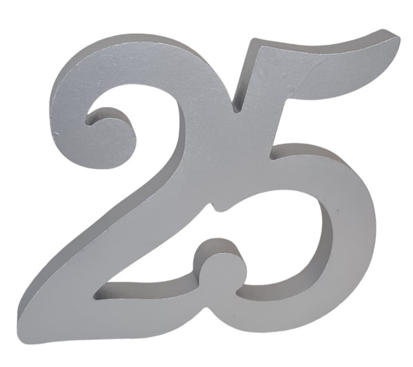 Großer Aufsteller 25 in zwei Größen, silberfarben - 1