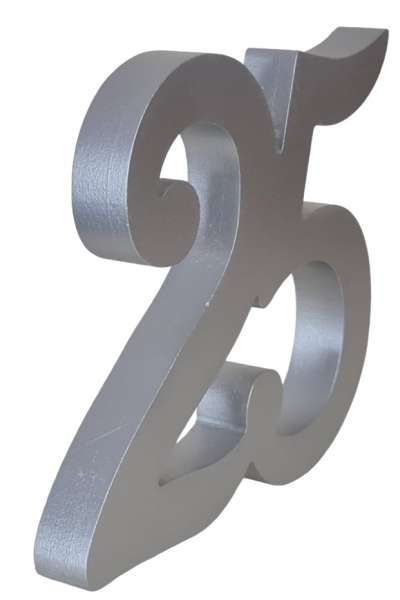 Großer Aufsteller 25 in zwei Größen, silberfarben - 4