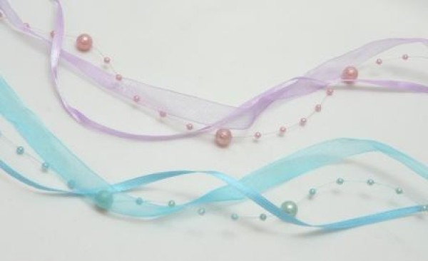 Band mit Satin, Organza und Perlen 6