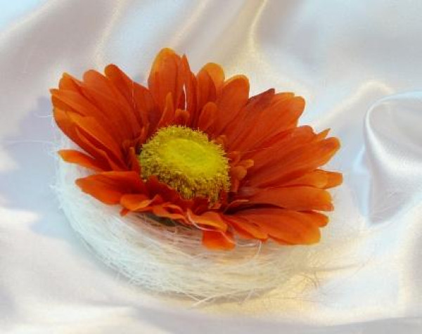 Gastgeschenk eine Gerbera im Sisalnest 3