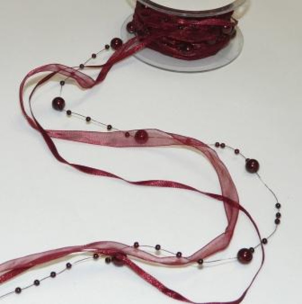 Band mit Satin, Organza und Perlen 4