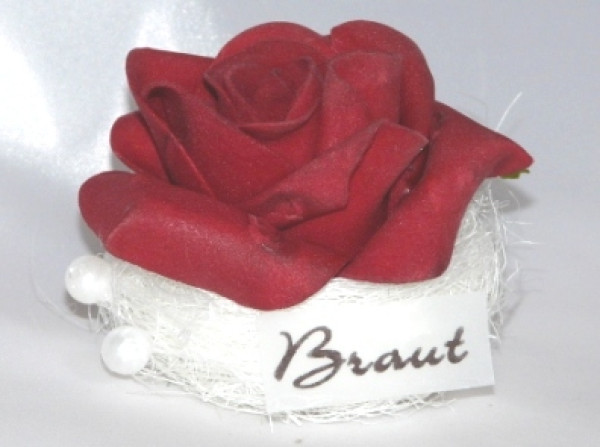 Gastgeschenk, Tischdekoration - große Rose im Sisalnest. Tischdeko-online 2 Gastgeschenk, Tischdekoration - große Rose im Sisalnest. Tischdeko-online 2