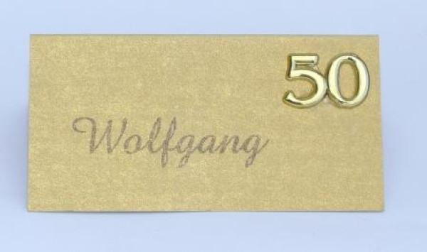 Tischkarte mit einer goldfarbenen "50" -1
