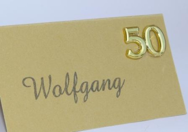 Tischkarte mit einer goldfarbenen "50" - 2