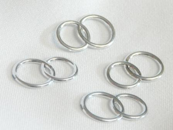 Streudeko - 10 Doppelringe in Silber oder Gold 2