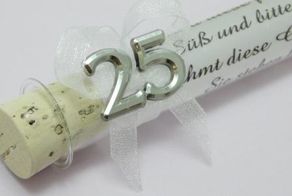 Reagenzglas als Gastgeschenk Silberhochzeit Reagenzglas als Gastgeschenk Silberhochzeit