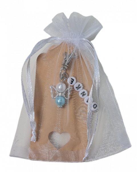 Gastgeschenk, Anhänger - mit einem kleinen Schutzengel in der Farbe Blau und dem Wort "Danke" - 4 Gastgeschenk, Anhänger - mit einem kleinen Schutzengel in der Farbe Blau und dem Wort "Danke" - 4