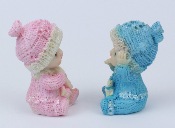 Figur Baby in Rosa oder blau zur Taufe. Taufdekoration 2