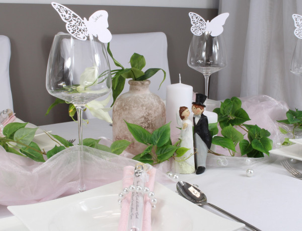 Gastgeschenk - Glasröhrchen mit zwei Ringen in Gold oder Silber