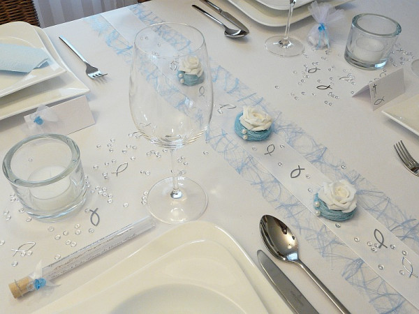 Rose im Sisalnest rosa oder blau für Ihre babyshower oder babyparty 2