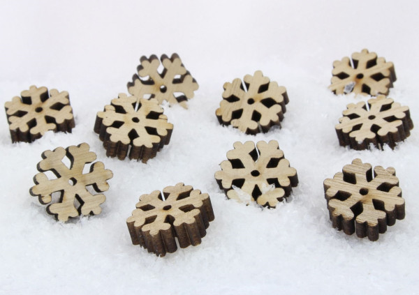 10 Schneeflocken aus Holz - B1