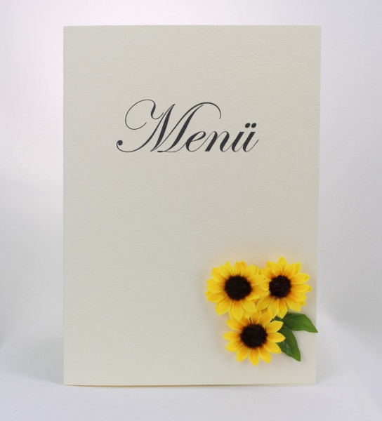Menükarte mit Sonnenblumen 4