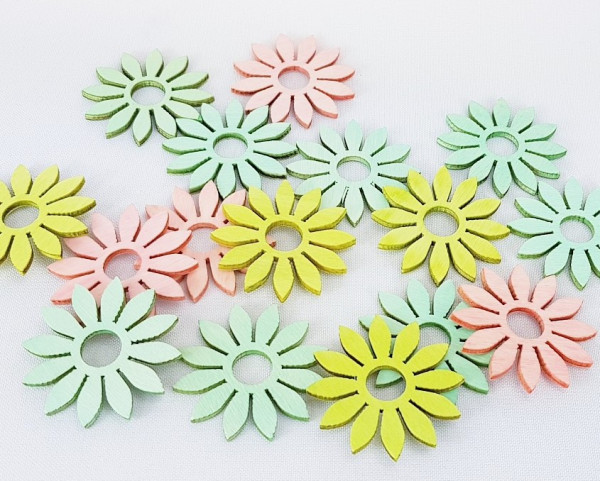 Streublumen, Streudeko - Holzblumenstreu in Pastell, B2