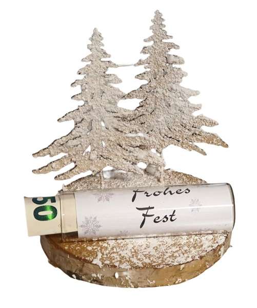 Geldgeschenk mit zwei Tannen für die Weihnachtszeit - 2 Geldgeschenk mit zwei Tannen für die Weihnachtszeit - 2