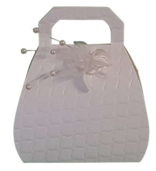 Gastgeschenk Tasche mit einer Blume und Perlen Gastgeschenk Tasche mit einer Blume und Perlen