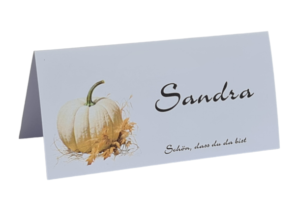 Tischkarte "Herbstzeit - schön, dass du da bist"