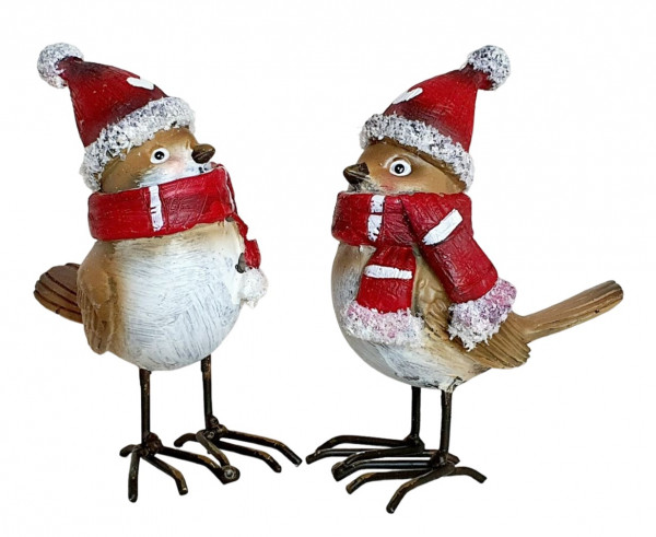Vogel mit Mütze und Schal zur Weihnachtszeit - 1