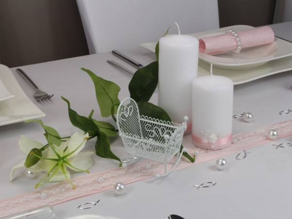 , Tischgirlande, Spitze mit Blümchen - Tischband 4