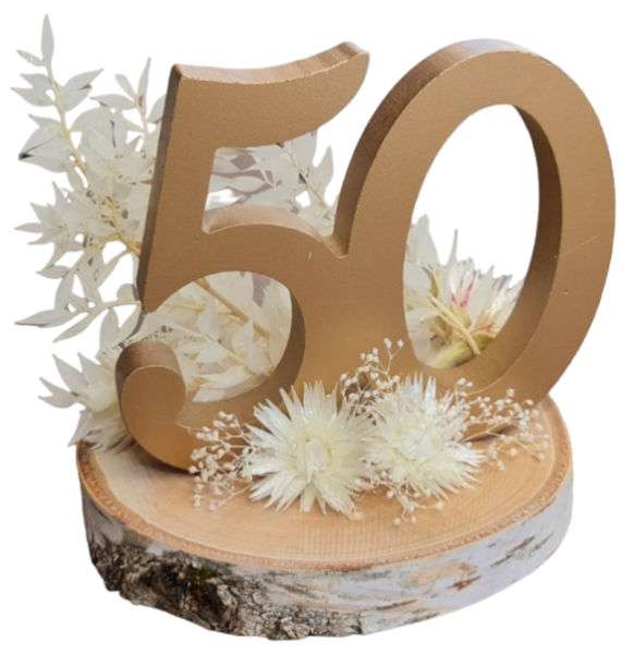 Aufsteller Goldene 50 - zur Goldhochzeit, den 50sten - 2