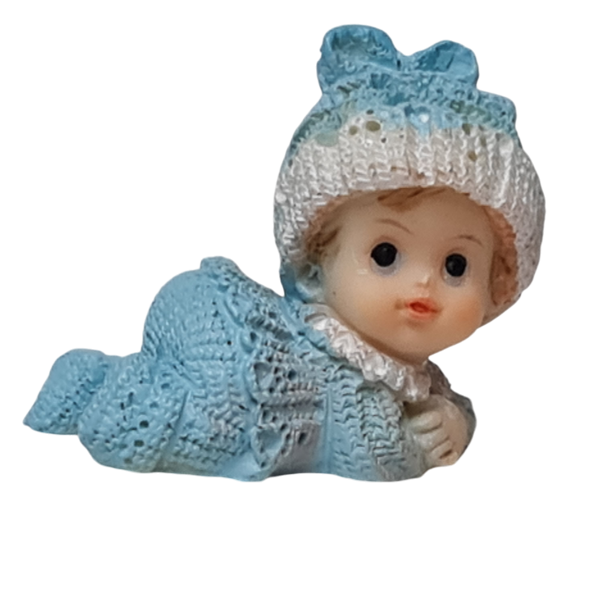 Kleine Figur "Baby liegend", Rosa oder Blau 4 cm