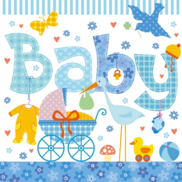 Servietten "Baby" rosa oder blau