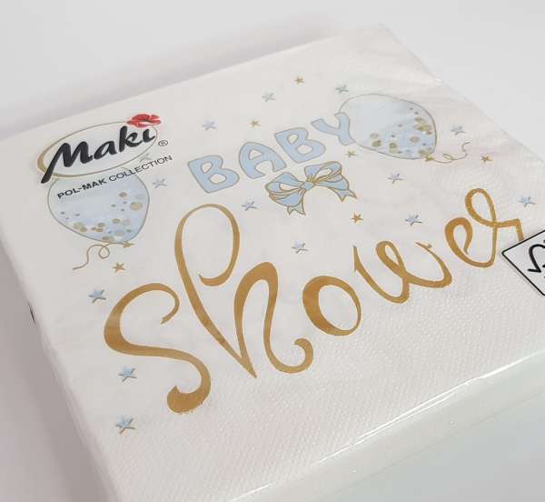 Servietten zur Babyparty "Baby-Shower" in Blau - 2