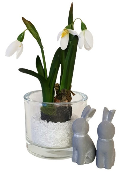 Tischdekoration, Raumdeko zu Ostern - ein Hase in Betonoptik - 2