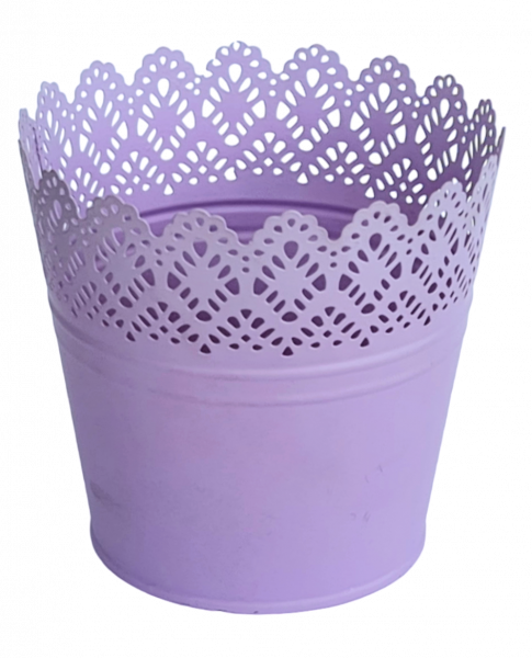 .Übertopf in der Farbe Flieder 14 cm hoch, 12,5 cm Durchmesser - 1 .Übertopf in der Farbe Flieder 14 cm hoch, 12,5 cm Durchmesser - 1