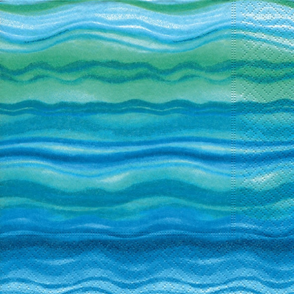 Glaskerze "Blue waves"