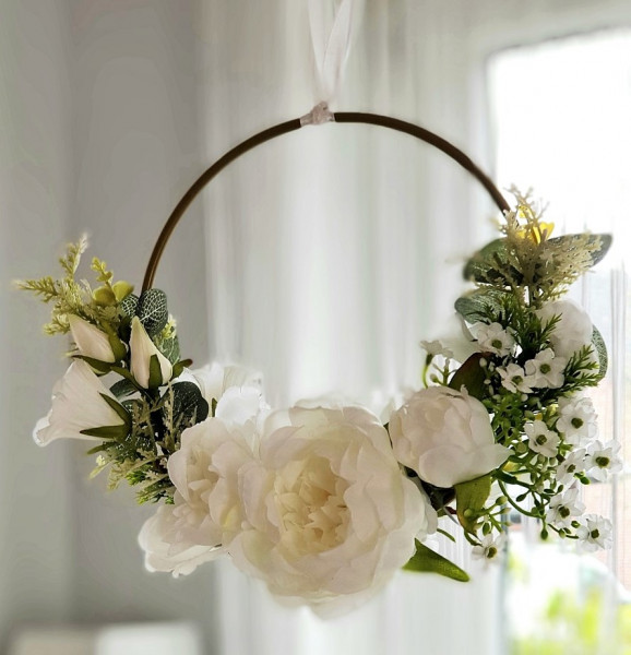 Blumenring, Blumenhänger mit englischen Rosen - 1