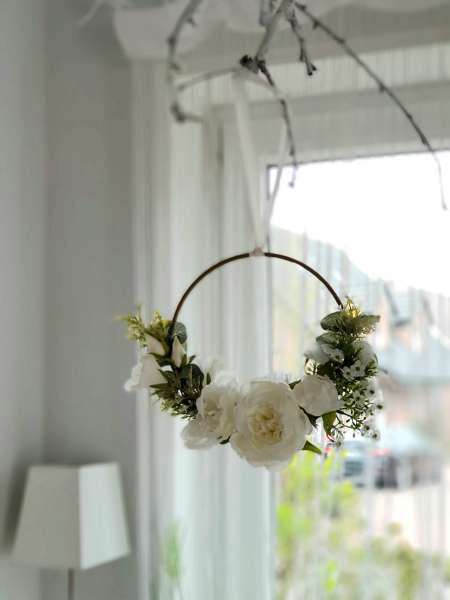 Blumenring, Blumenhänger mit englischen Rosen - 4