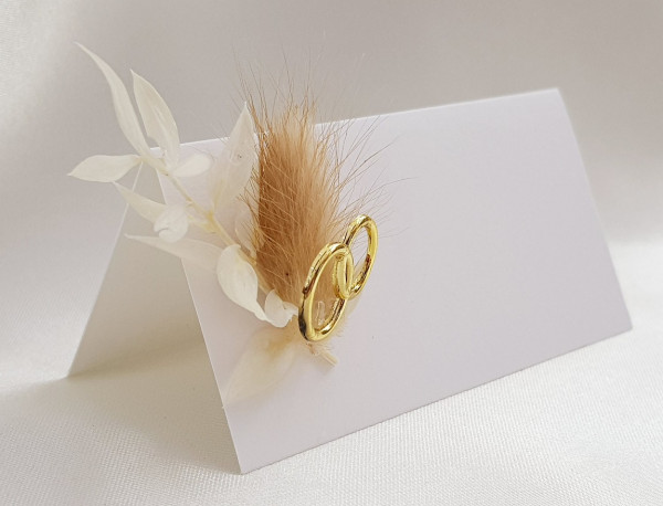 Tischkarte in Boho-Style mit Ringen - 2 Tischkarte in Boho-Style mit Ringen - 2