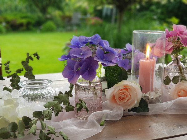 Mediterranes Windlicht, Vase aus Glas - 2