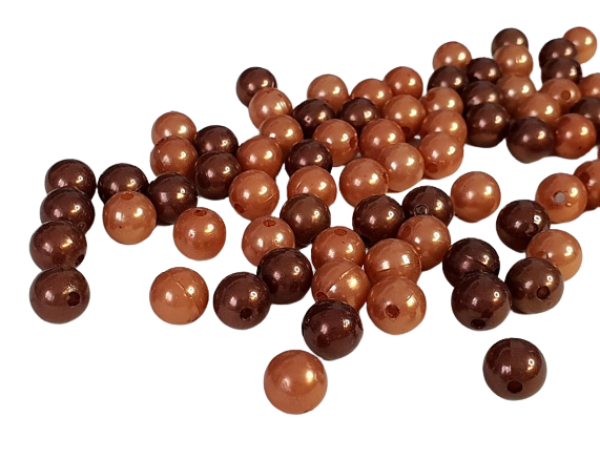 Streudekoration - 100 g Perlen, Farbe: Braun-Mix - 1