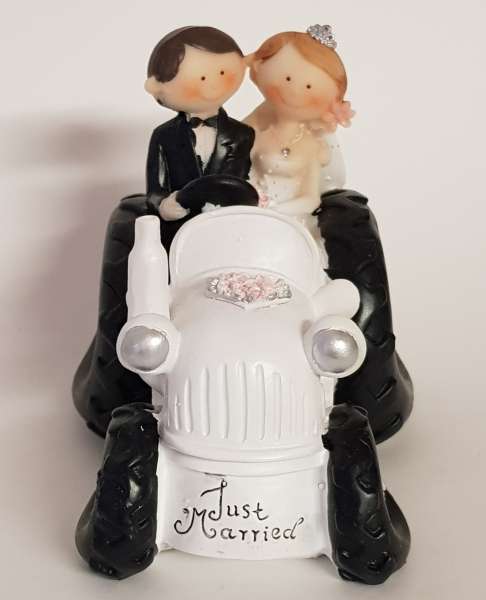 Tortenfigur Hochzeitspärchen auf dem Traktor - 2