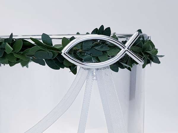 Glaswindlicht mit Buchs und einem Fisch - 4 Glaswindlicht mit Buchs und einem Fisch - 4